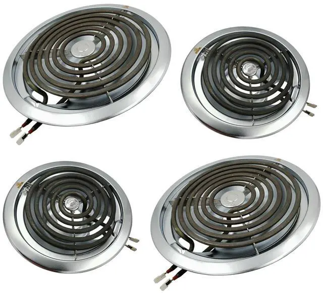 Main image of WB30M1 WB30M2 GE Electric Stove Burners Replacement Element with Stove Burner Covers Drip Pans for Electric Stoves Compatible with GE Hotpoint Electric Range Stove Top