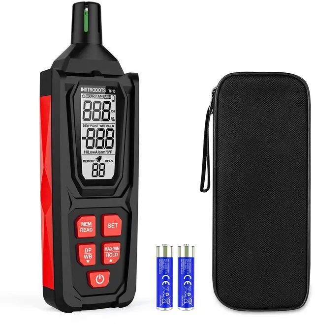 Main image of Temperature Humidity Meter, High Precision Digital Hygrometer Thermometer with Dew Point/Wet Bulb, Indoor Outdoor Monitor, 99 Data Storage, Temp Alarm, Backlight, MAX/MIN, Auto Shutdown