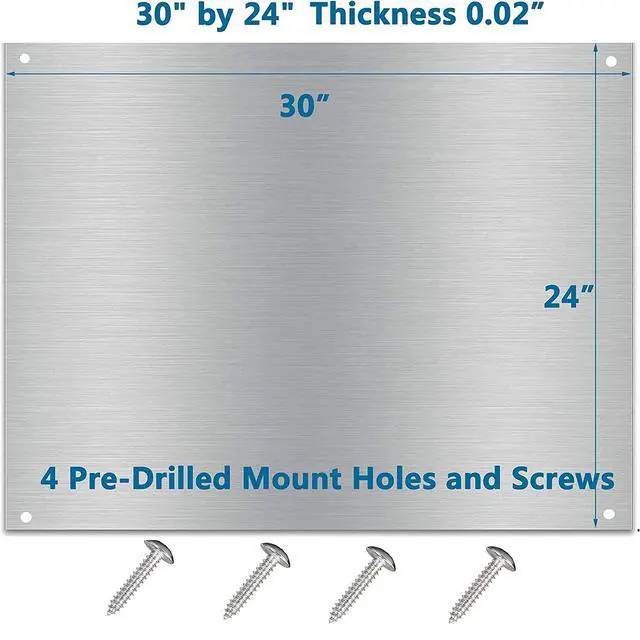 Alt view image 2 of 7 - 24 x 30-inch Reversible Stainless Steel Backsplash for Kitchen wallSplatter Guard and Cooking Shield Range Hood Accessories to Keep Kitchen Clean Four Pre Drilled Holes for Easy Installation