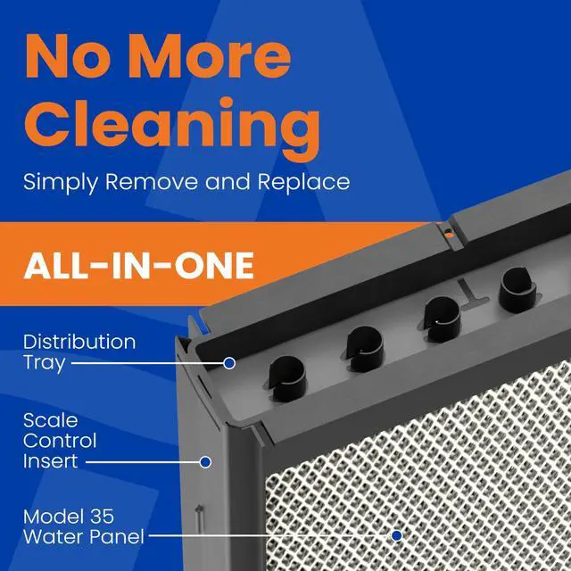 Alt view image 3 of 7 - H735EZ1 Humidifier Filter/Water Panel Assembly Replacement Kit for Whole-House Humidifier Models: 700, 700A, and 700M