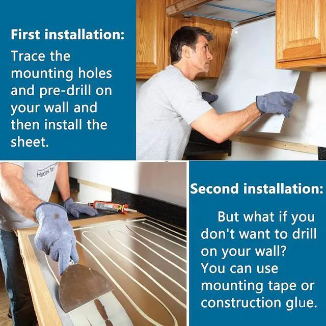 Alt view image 7 of 7 - 24 x 30-inch Reversible Stainless Steel Backsplash for Kitchen wallSplatter Guard and Cooking Shield Range Hood Accessories to Keep Kitchen Clean Four Pre Drilled Holes for Easy Installation