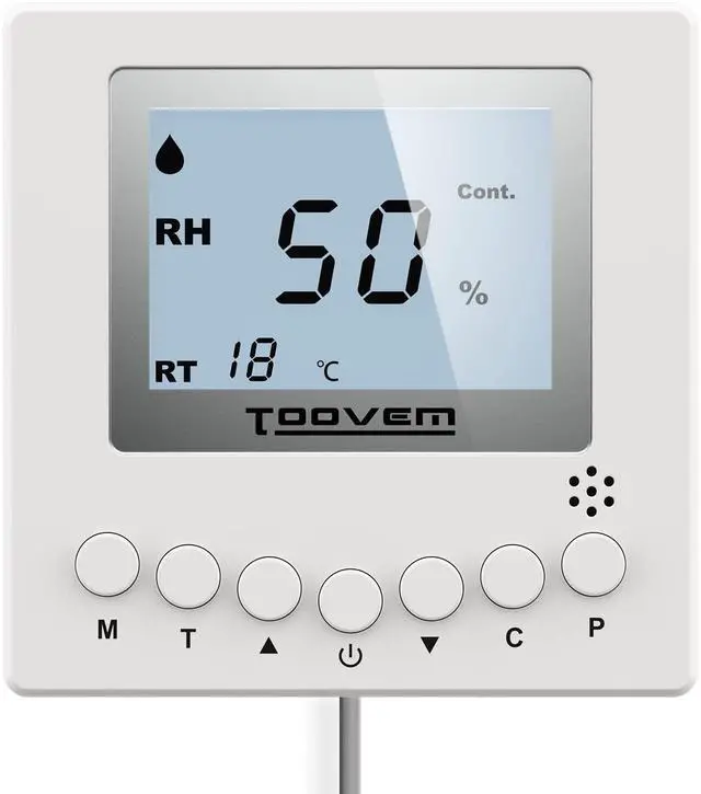 Main image of TOOVEM Remote Controller for Digital Humidity, Temperature, Adapt The Humidity Level, for Basement Crawl Space Dehumidifier White