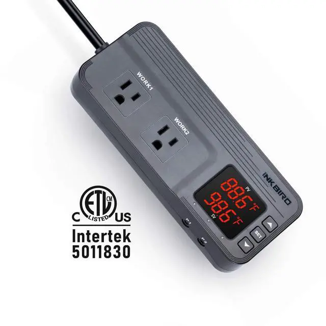Alt view image 4 of 7 - Temperature and Humidity Controller ITC-608T Pre-Wired Dual Stage Thermostat 120VAC 15A 1800W ETL Listed Mushroom Greenhouse Homebrew
