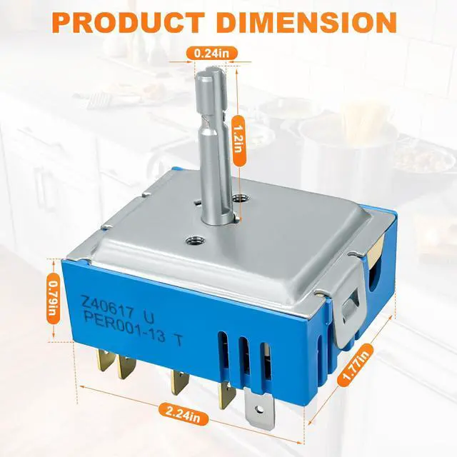 Alt view image 2 of 7 - DG44-01007B DG44-01007A PER001-03 PER001-13 Triple Burner SwitchElements Control Replacement for Samsung Range Stove 160817,H-Cut