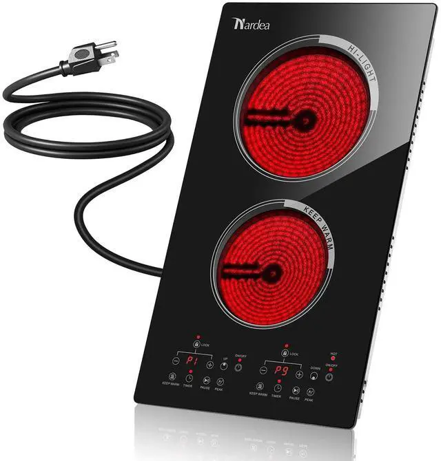 Main image of 2 Burner Electric Cooktop 2000W, Portable Electrical Hot Plate Double Burner, Adjustable Temperature Stove Top, Tabletop Electric Stove