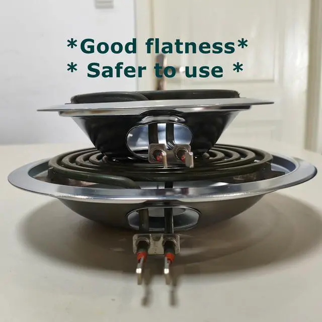Alt view image 3 of 5 - WB30M1 WB30M2 GE Electric Stove Burners Replacement Element with Stove Burner Covers Drip Pans for Electric Stoves Compatible with GE Hotpoint Electric Range Stove Top