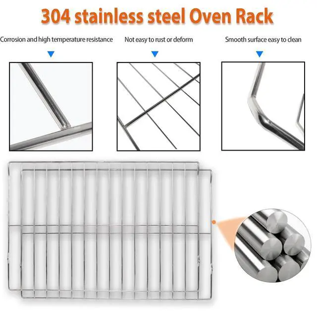 Alt view image 3 of 7 - WB48X20249 Oven Rack, 23.75"L x 16.25"W, Compatible with GE Stove Oven Parts. Replacement Parts for Oven Racks JGB720BEJ2TS, JGBP33DET3BB, RGB508PET1CT, Made of 304 Stainless Steel Material, 2 Pcs