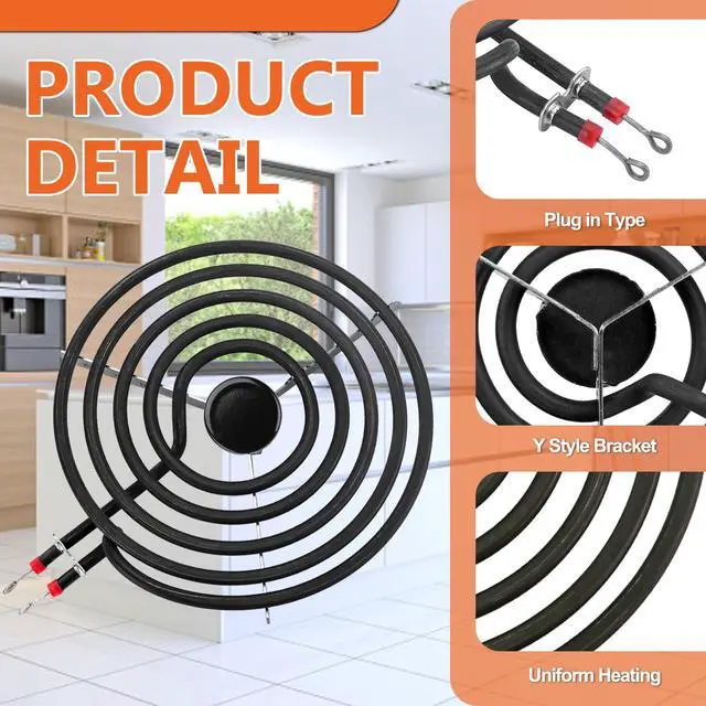 Alt view image 3 of 7 - 5304430149 5304430150 Porcelain Drip Pan Set & MP22YA Electric Range Burner Element Unit Set Replaces 318067041 318067051 by -Compatible with Frigidaire Kenmore Crosley Range Oven/Stove