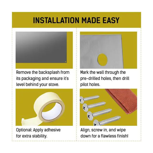 Alt view image 6 of 7 - 24x30 Stainless Steel Kitchen Backsplash Oven Spatter Shield | 24"x30" stainless steel backsplash with pre-drilled holes oven spatter shield, stain guard for stove