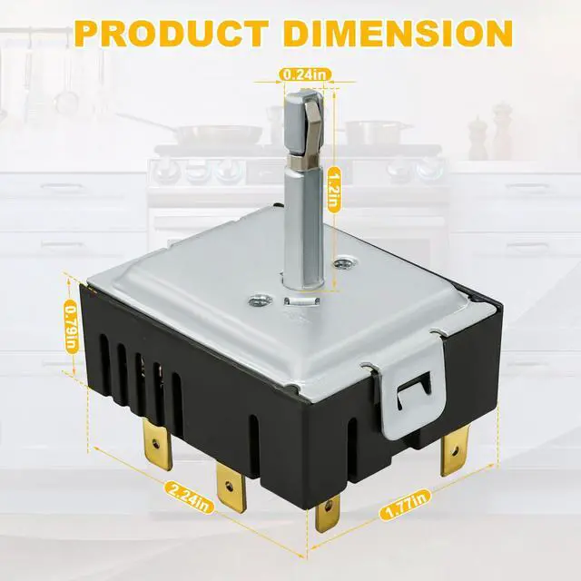 Alt view image 2 of 7 - DG44-01006A PER001-02D Range Dual Surface Element Control Switch Fits for Samsung Replacement Parts Range Oven Regulator NE59J7630SS NE59R6631ST 3282716 AP5800762 PS8764900 EAP8764900
