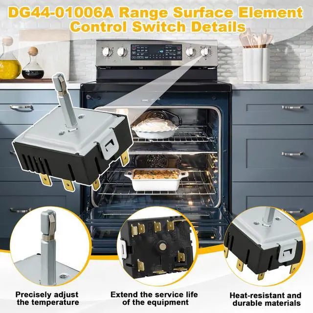 Alt view image 3 of 7 - DG44-01006A PER001-02D Range Dual Surface Element Control Switch Fits for Samsung Replacement Parts Range Oven Regulator NE59J7630SS NE59R6631ST 3282716 AP5800762 PS8764900 EAP8764900