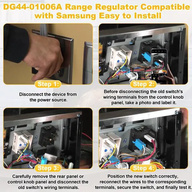 Alt view image 5 of 7 - DG44-01006A PER001-02D Range Dual Surface Element Control Switch Fits for Samsung Replacement Parts Range Oven Regulator NE59J7630SS NE59R6631ST 3282716 AP5800762 PS8764900 EAP8764900