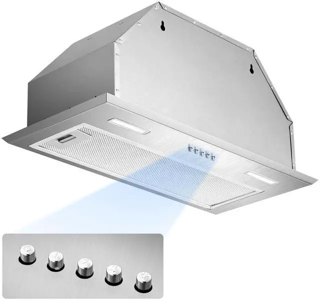 Main image of Insert Range Hood 24Inch, Built-in Kitchen Hood with 353 CFM, 3-Speed Vent Hood with Push Button Control LED Lights, Metal Filter, Suitable for Home kitchen, Compact Kitchen, Apartments