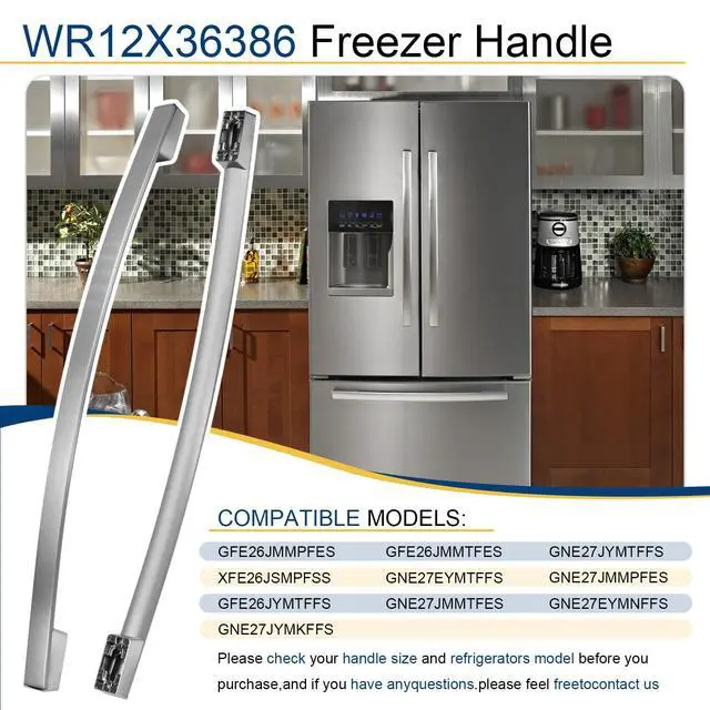 Alt view image 6 of 7 - Refrigerator Parts & Accessories WR12X36386 Stainless Freezer Handle Compatible with GE Refrigerators,Silver