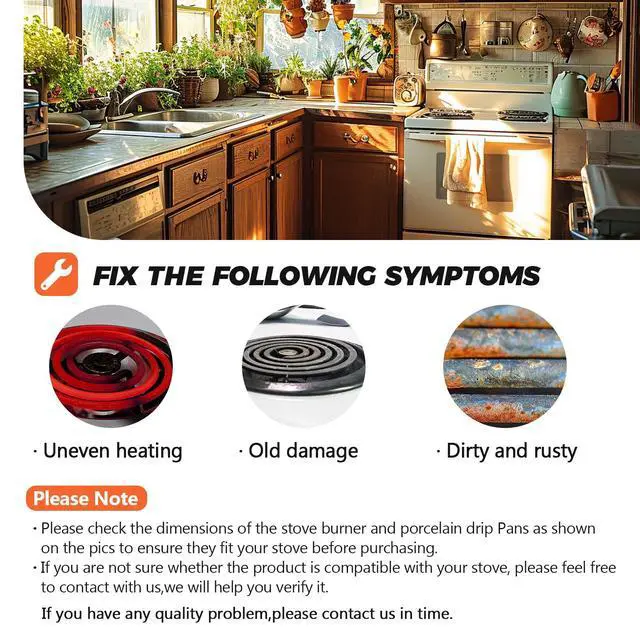 Alt view image 6 of 7 - UPGRADED5304430149 5304430150 Porcelain Drip Pan Bowls & MP22YA Electric Range Burner Element Unit Set Fit for Frigidaire Kenmore Crosley Range Oven Stove Replace 318067041 318067051 by