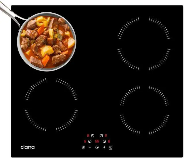 Main image of 24 Inch Induction Cooktop 4 Burners 6000W | Built-in Induction Cooktop 220-240V, Touch Control 9 Power Levels & 99min Timer, Child Lock, Residual Heat Warning
