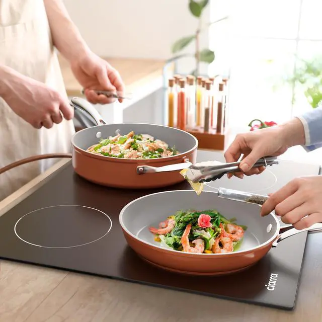 Alt view image 6 of 7 - 24 Inch Induction Cooktop 4 Burners 6000W | Built-in Induction Cooktop 220-240V, Touch Control 9 Power Levels & 99min Timer, Child Lock, Residual Heat Warning