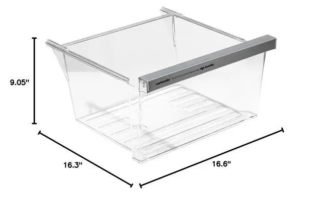 Alt view image 2 of 7 - W11162443 W11046494 W11162446 Refrigerator Fridge Crisper Drawer Pan Fridge Meat Pan Bin Upper Humidity Control Drawer Compatible with Whirlpool Maytag Refrigerator Replacement Parts