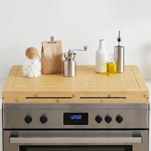 Main image of Bamboo Stove Top Cover, Noodle Board Stove Cover, Stove Top Cover Board for 30x22 Electric Stove, Gas Burners, Stove Cover Cutting Board for Kitchen, Sink, Oven, Natural YL77TL01