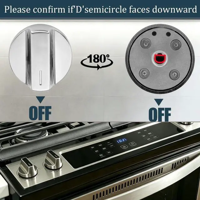 Alt view image 4 of 7 - Knobs for WEG515S0LS0 WEG515S0LS1 WEG515S0FS0 WEG515S0FS2 WEG515S0FS3 | WEG515S0LZ0 WEG515S0LZ1 WEG745H0FS0 WEG745H0FS1 WEG745H0FS2 Gas Stove Compatible with Whirlpool Cooktop