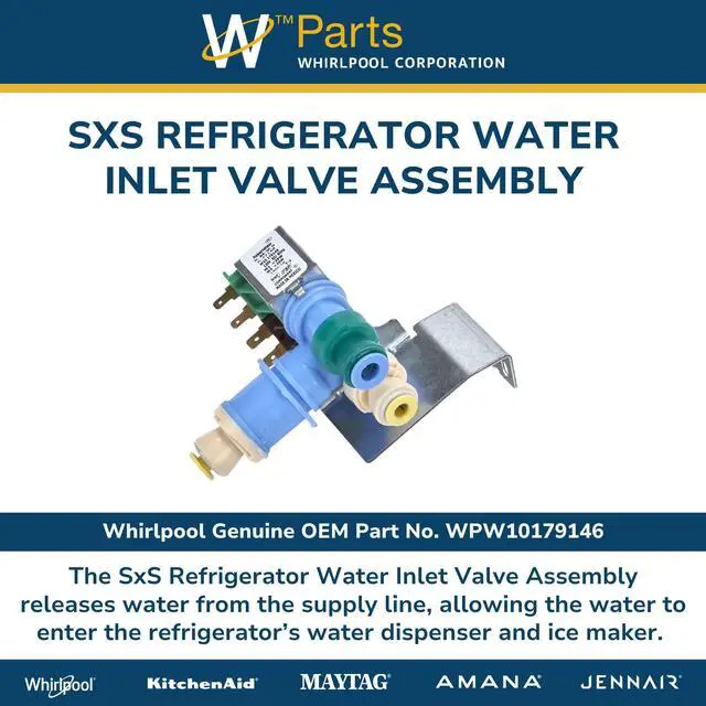 Alt view image 3 of 5 - WPW10179146 Genuine OEM SxS Refrigerator Water Inlet Valve Assembly Replacement Part - Replaces W10155357, W10179146, W11563185
