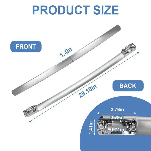 Alt view image 4 of 7 - WR12X34310 Refrigerator Door Handle Compatible with GE Refrigerators,Replace for 4960021 AP6994366 PS1620203 EAP1620203 PS16220203,Stainless Steel Freezer Door Handle