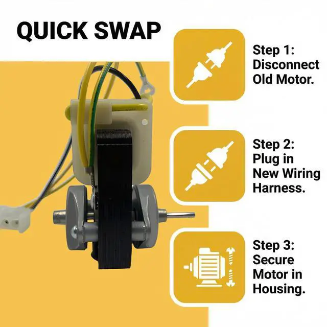 Alt view image 3 of 5 - GK00986 Evaporator Fan Motor Replacement for 2183833 2163766 2176298 2183448 2200546 2205138 WP4389142 CKD205138X