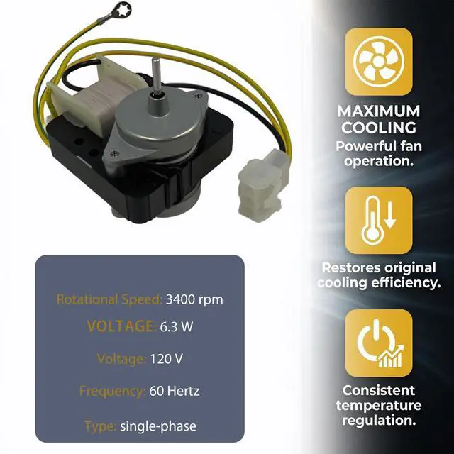 Alt view image 5 of 5 - GK00986 Evaporator Fan Motor Replacement for 2183833 2163766 2176298 2183448 2200546 2205138 WP4389142 CKD205138X