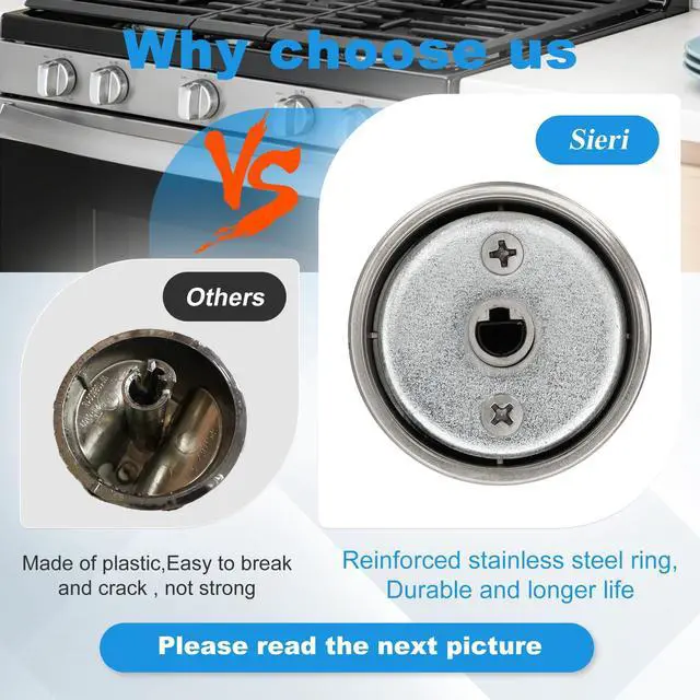 Alt view image 4 of 7 - WFG535S0LS1 WFG535S0LZ1 WFG525S0JS1 Knobs for Whirlpool Stoves1/2D | WFG535S0LS0 WFG535S0LZ0 WFG535S0JS0 WFG535S0JS1 WFG535S0JZ0 WFG535S0JZ1 Knob for Whirlpool Gas Stoves Replaces W11023139