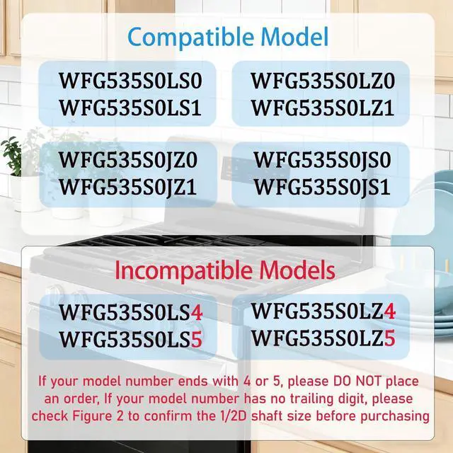 Alt view image 5 of 7 - WFG535S0LS1 WFG535S0LZ1 WFG525S0JS1 Knobs for Whirlpool Stoves1/2D | WFG535S0LS0 WFG535S0LZ0 WFG535S0JS0 WFG535S0JS1 WFG535S0JZ0 WFG535S0JZ1 Knob for Whirlpool Gas Stoves Replaces W11023139