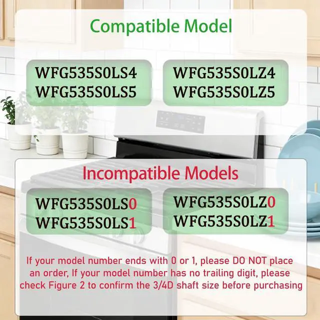 Alt view image 5 of 7 - WFG535S0LZ4 WFG535S0LZ5 WFG535S0LS4 Knobs for Whirlpool Gas Stoves | WFG535S0LS5 WFG525S0JS5 WFG525S0JS6 WFG525S0JZ5 WFG525S0JZ6 Knobs for Whirlpool Gas Stoves Replaces W116205673/4D