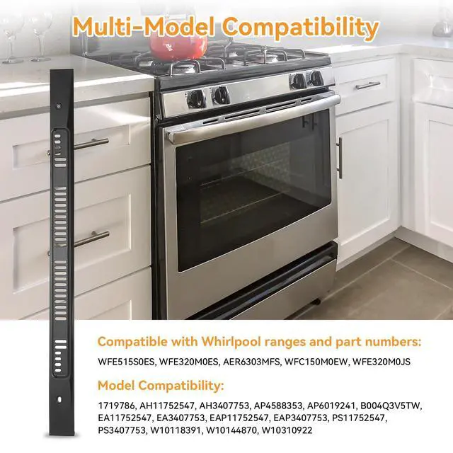 Alt view image 6 of 7 - W10310922 Range Oven Door Vent Trim Compatible Whirlpool Genuine OEM | Compatible with Whirlpool Oven Door Genuine OEM Replaces W10144870, W10118391
