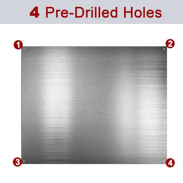 Alt view image 3 of 6 - 24 by 36 Inch Reversible Stainless Steel Backsplash Metal Backsplash Kitchen Stove Behind Metal Sheet Panels with 4 Pre Drilled Holes and Screws for Wall Protector(2 Packs)