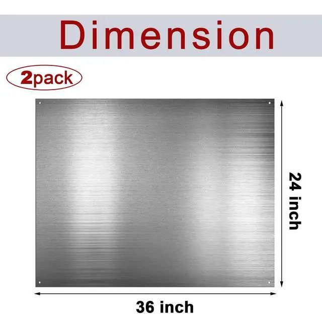 Alt view image 2 of 6 - 24 by 36 Inch Reversible Stainless Steel Backsplash Metal Backsplash Kitchen Stove Behind Metal Sheet Panels with 4 Pre Drilled Holes and Screws for Wall Protector(2 Packs)