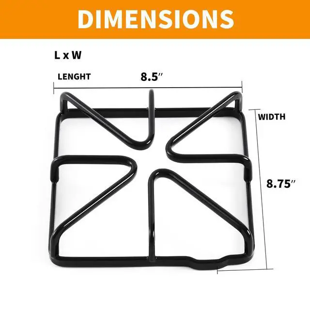 Alt view image 3 of 7 - Upgraded WB31X20643 Grates Replacement Parts for GE Stove Parts Burner Grate, GE Cooktop Parts Metal Steel Surface Grate Kenmore Hotpoint Gas Range Parts Stove Top Grate Square Burner Wok Rack 4 pcs