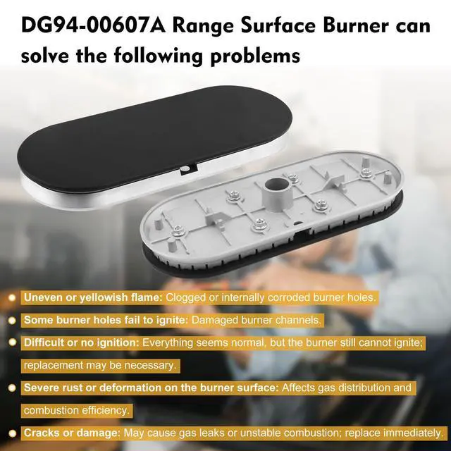 Alt view image 5 of 7 - DG94-00607A Range Surface Burner Center Compatible with Samsung NX60A6511SS NX60A6711SS NX60A6111SS NX58K3310SS Range etc. OEM Upgraded Quality DG94-00607A Center Burner - 5 Year War