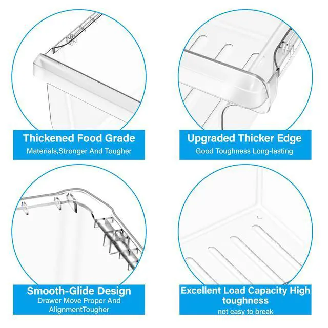 Alt view image 6 of 7 - NEW DA97-08693B Fridge Crisper Drawer Compatible with Samsung Refrigerator Drawers Replacement Shelves,DA97-08693A Vegetable Drawer(Upper) Bin Samsung RS25J500DSR RS25J500DSG Refrigerator Parts