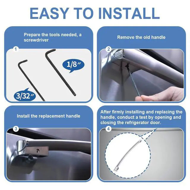 Alt view image 6 of 7 - WR12X23646 Refrigerator Door Handle Compatible with GE Hotpoint Haier Monogram Café Freezer Door Handle Replace for WR12X11015 AP5958539 4182313 PS11699570 EAP11699570