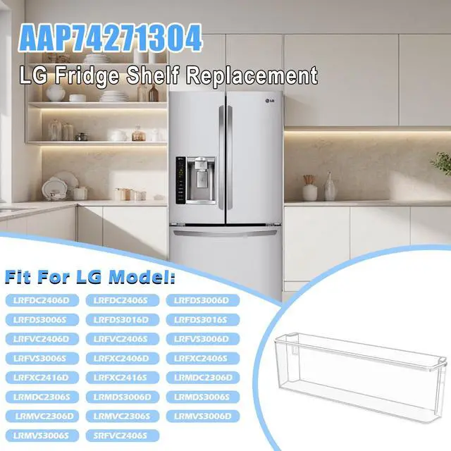 Alt view image 4 of 7 - UPGRADED AAP74271304 Refrigerator Door Bin Compatible with LG Refrigerator Door Shelf Replacement LRMDS3006S LRMDC2306D LRMDC2306S LRMVC2306D Door Bin Shelf LG Refrigerator Parts Door Basket