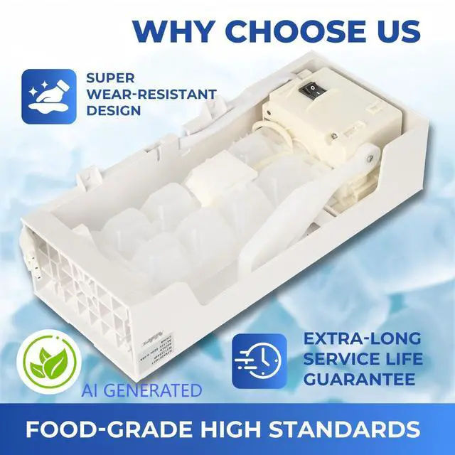 Alt view image 6 of 7 - W11284458 W11088559 Refrigerator Ice Maker Replacemect Parts | Upgraded Silent and Low-energy Food Grade ABS+AS 4-Hole Female End Ice Cubes are not Prone to Melt or Get Stuck OEM