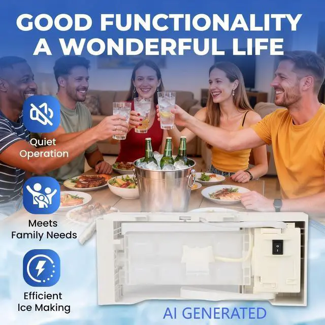 Alt view image 7 of 7 - W11284458 W11088559 Refrigerator Ice Maker Replacemect Parts | Upgraded Silent and Low-energy Food Grade ABS+AS 4-Hole Female End Ice Cubes are not Prone to Melt or Get Stuck OEM