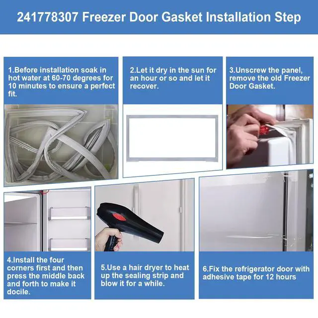 Alt view image 6 of 7 - 2 PACK 241778307 Freezer Door Gasket Compatible with Frigidaire Kenmore Crosley Electrolux Refrigerator Door Seal Replace for 1793667,EAP3408461,PS3408461,AP4587413