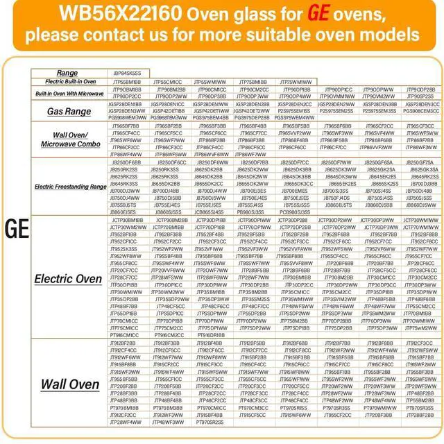 Alt view image 4 of 7 - WB56X22160 Range Oven Inner Door Glass for GE Oven, Stove | Double-Layer Glass, Window Pack Assembly, Part Number: WB55T10154, WB56T10152, WB56X26391, 33791631