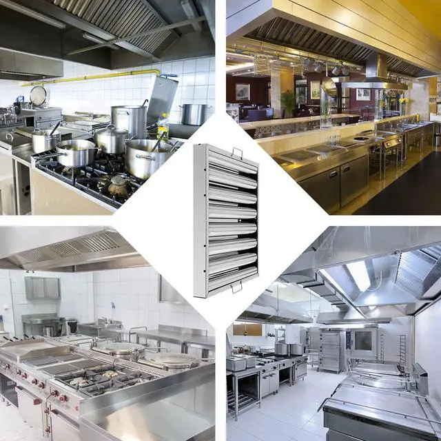 Alt view image 7 of 7 - Hood Filters 19.5W x 19.5H Inch 430 Stainless Steel Pack of 6, 7 Grooves Commercial Hood Filters, Commercial Kitchen Range Hood Filter for Grease Rated Commercial Kitchen Exhaust Hoods