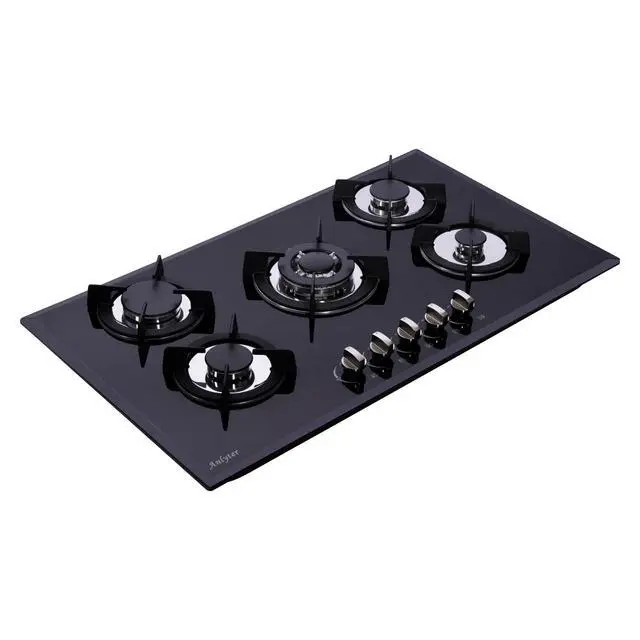 Alt view image 2 of 7 - 36 Inch Gas Cooktop, Tempered Glass 5 Burners Stovetop Built-in Dual Fuel Gas Stove Top NG/LPG Convertible Gas Cooktop