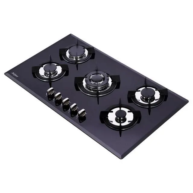 Alt view image 3 of 7 - 36 Inch Gas Cooktop, Tempered Glass 5 Burners Stovetop Built-in Dual Fuel Gas Stove Top NG/LPG Convertible Gas Cooktop