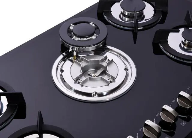 Alt view image 6 of 7 - 36 Inch Gas Cooktop, Tempered Glass 5 Burners Stovetop Built-in Dual Fuel Gas Stove Top NG/LPG Convertible Gas Cooktop