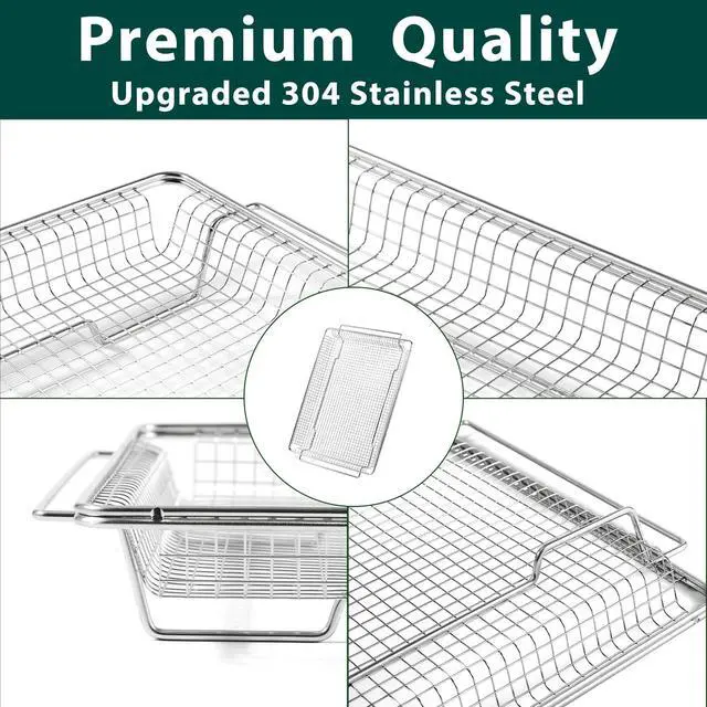 Alt view image 3 of 7 - W11548747 Air Fry Basket Stove Replacement Parts for Whirlpool Maytag Kitchenaid Jennair Range Oven Air Fryer Rack Fry Tray 304 Stainless Steel 18.5 x 12.8 Oven Rack Air Fryer Basket 1 Pcs
