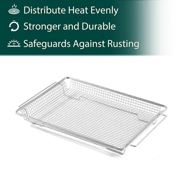 Alt view image 4 of 7 - W11548747 Air Fry Basket Stove Replacement Parts for Whirlpool Maytag Kitchenaid Jennair Range Oven Air Fryer Rack Fry Tray 304 Stainless Steel 18.5 x 12.8 Oven Rack Air Fryer Basket 1 Pcs