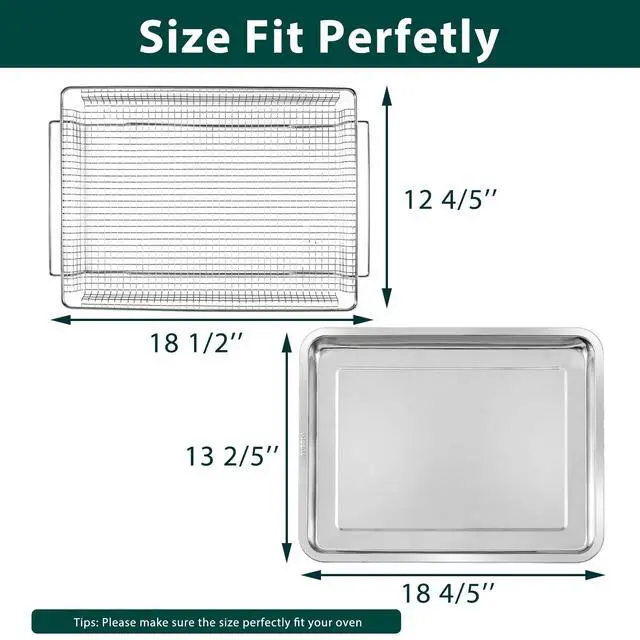 Alt view image 2 of 7 - W11548747 Air Fry Basket Stove Replacement Parts for Whirlpool Maytag Kitchenaid Jennair Range Oven Air Fryer Rack Fry Tray 304 Stainless Steel 18.5 x 12.8 Oven Rack Air Fryer Basket 1 Pcs